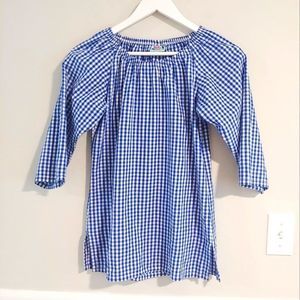 Haley & the hound preppy blue and white checkered  gingham off the shoul…